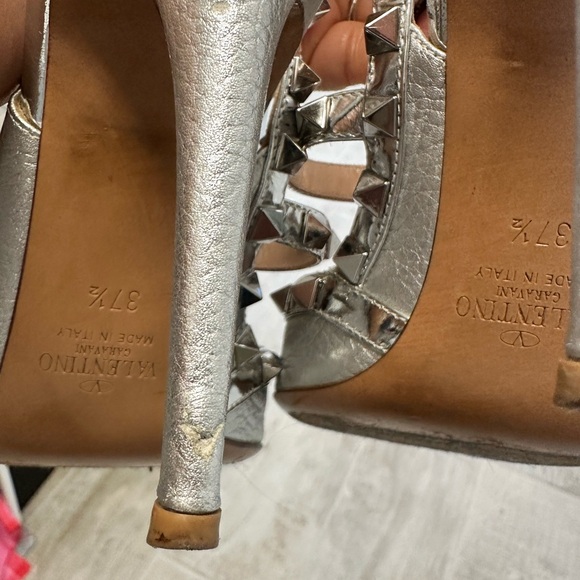 Valentino Silver Studded Women's Shoes - Picture 4 of 9